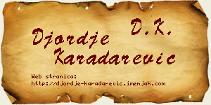 Đorđe Karadarević vizit kartica